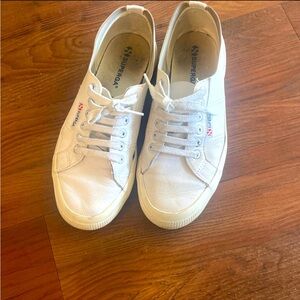 Superga white leather sneakers size 39